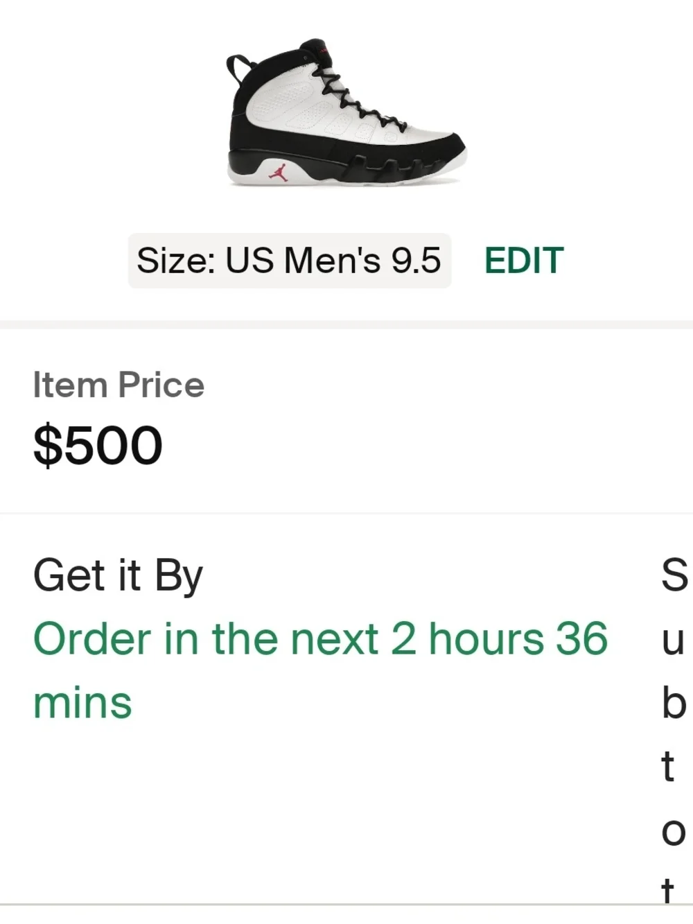 Mens Size 9.5 Jordan 9 Retro 2016 Space Jam Black White Basketball Sneakers